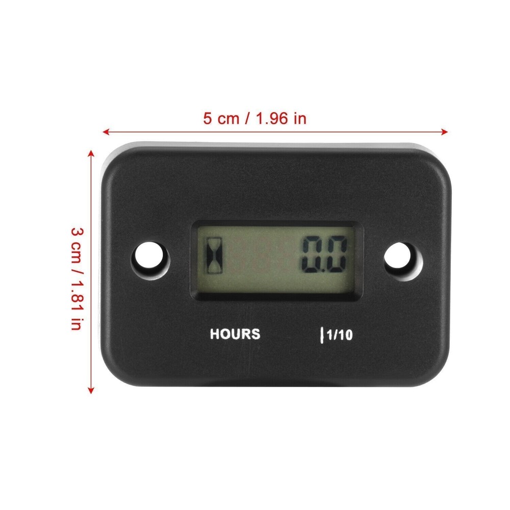 2PCS Small Waterproof Digital Hour Meter For Lawn Mower Generator us
