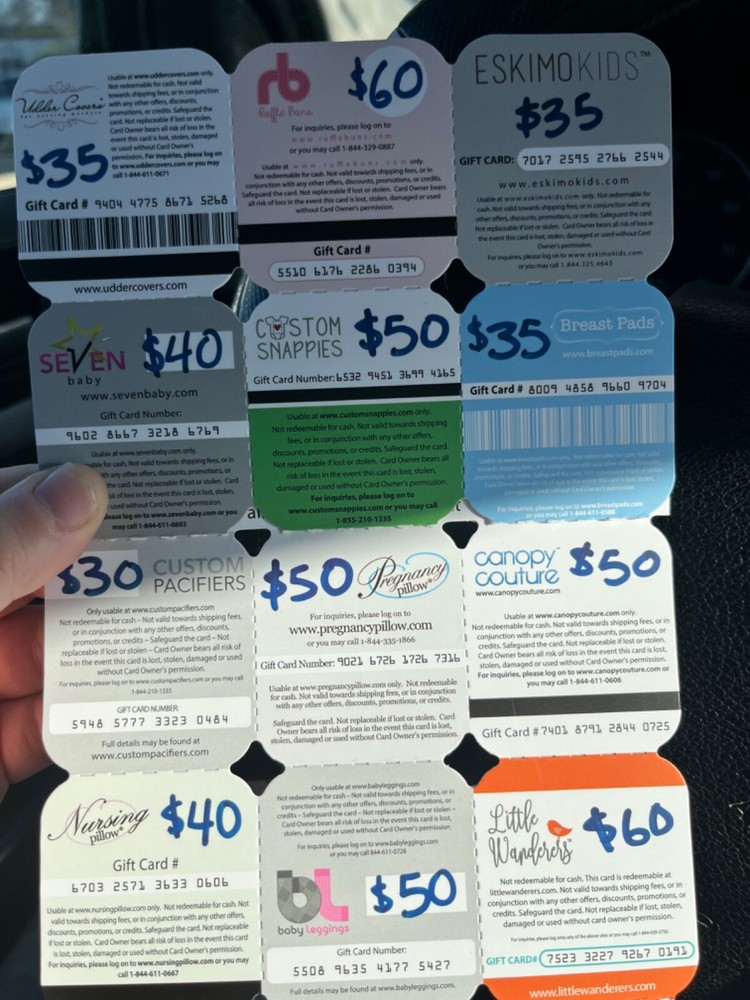 Multiple Baby Website Giftcards