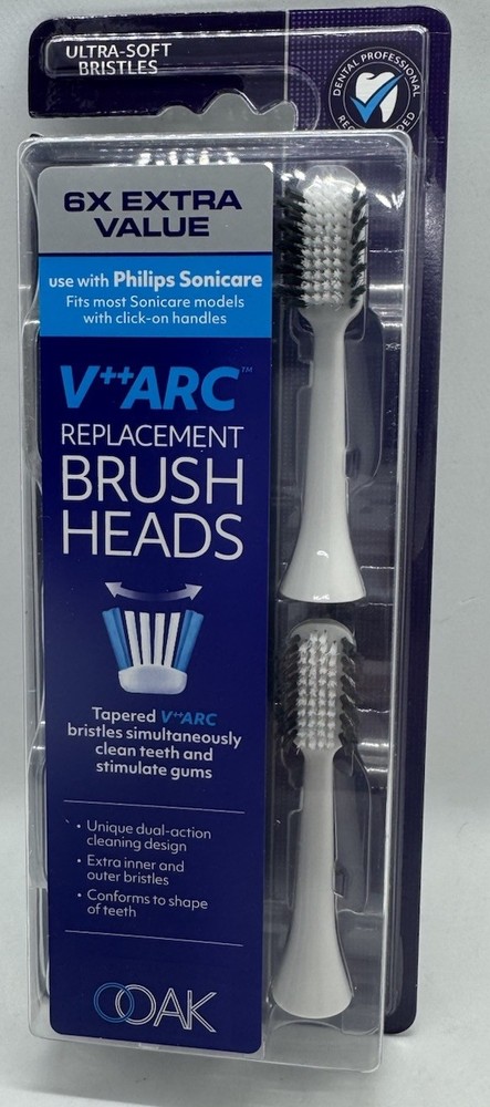 OOAK - V++Arc Philips Sonicare Replacement Heads - 6 Pack