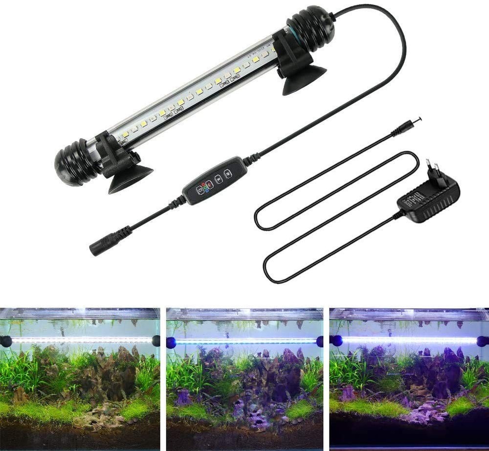 AquariumBasics Aquarium Light for 7.5 inch （Timer & Dimming function), White