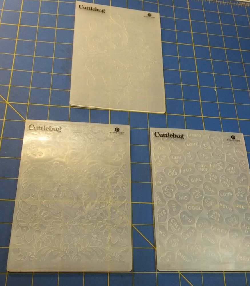 Lot of 3 Cuttlebug  Embossing Folders