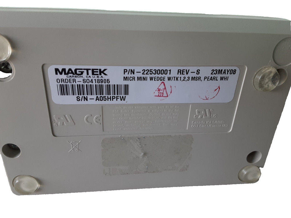 MagTek 22530001 MiniMICR WEDGE Compact Single-Feed POS Check Reader - UNTESTED