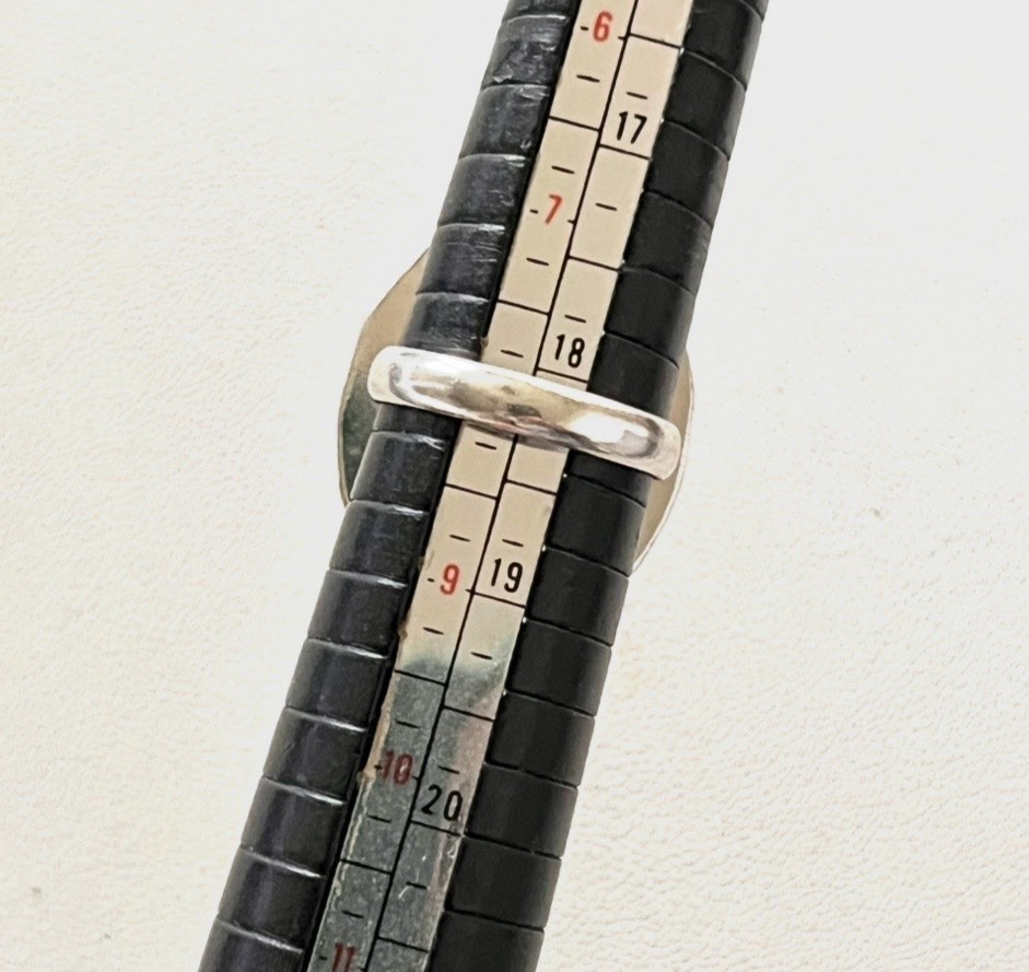 Pink Cat’s Eye Silver Gemstone Ring Sz 8