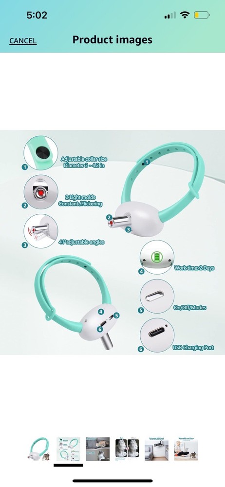 Light blue Cat Laser Pointer Collar! Laser Pointer