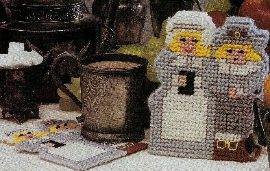 PILGRIM COASTERS THANKSGIVING PLASTIC CANVAS PATTERN INSTRUCTIONS