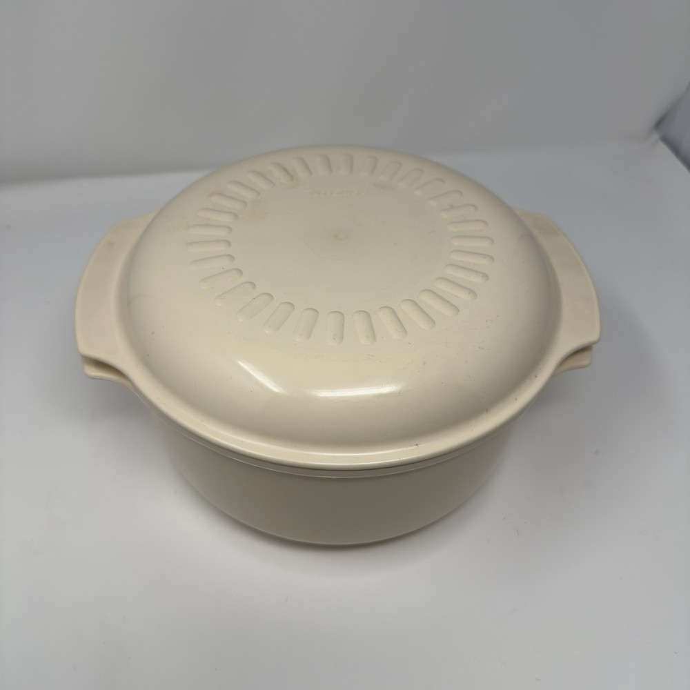 Vintage Tupperware Microwave Stack Cooker Beige 3QT 3L Made in U.S.A.