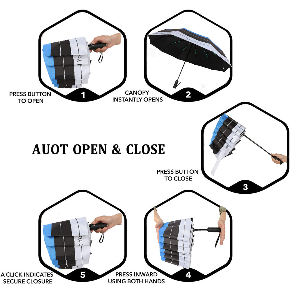UV Protection Travel Umbrella Target Archery Windproof Sun Blocking Auto Open