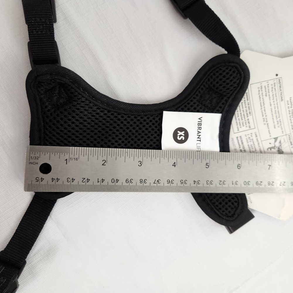 Pet Dog Harness Black Adjustable Breathable Mesh XS