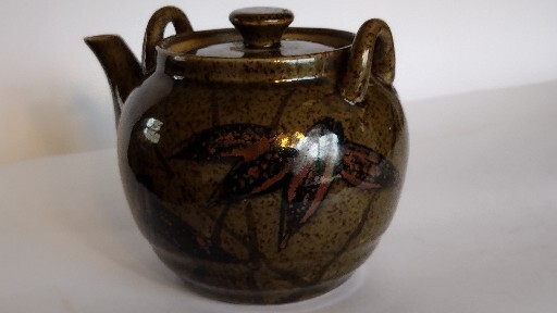 Handmade Stoneware Pottery Artistic Teapot Bamboo Design