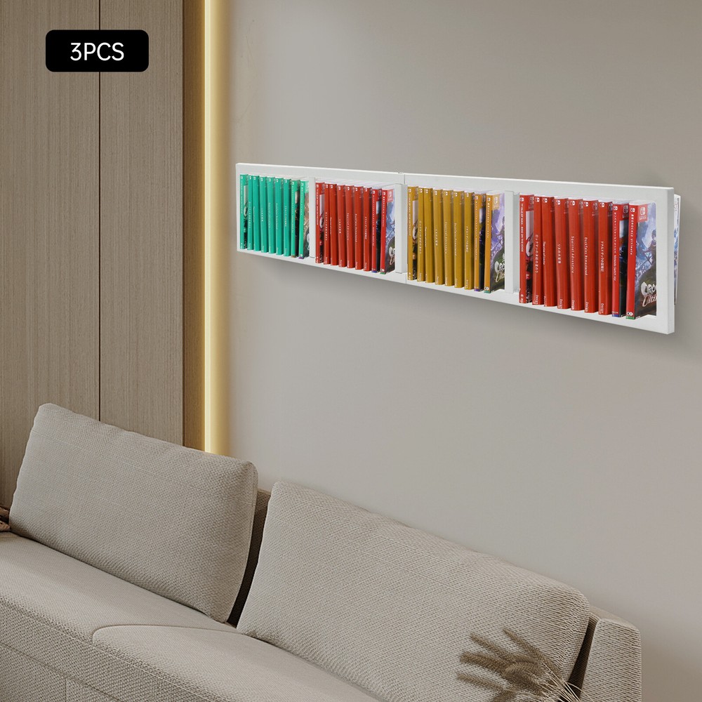 3* CD Wall Mount Racks CD Storage Holder Rack Display CD-DVD Stand White