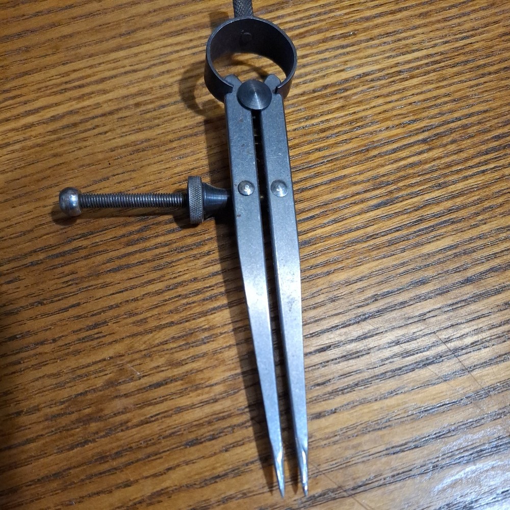 Vintage Very Clean Lutz Machinist Spring Divider Compass Tool Drafting