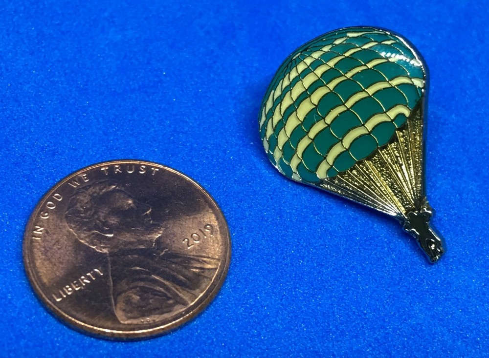 Parachute with Parachutist Lapel, Vest, or Hat Pin