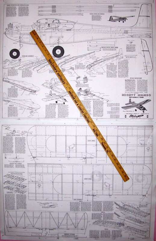 Sterling MAMBO PLANS & PATTERNS a Mighty Mambo Reduced to 48" RC Model Airplane