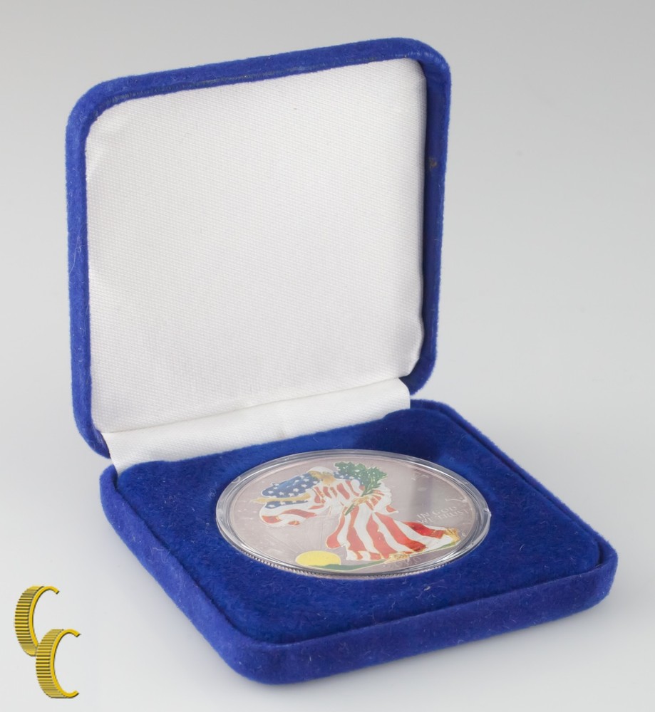 2000 Painted Walking Liberty Silver 1 oz American Eagle $1 w/ Box Uncirculated
