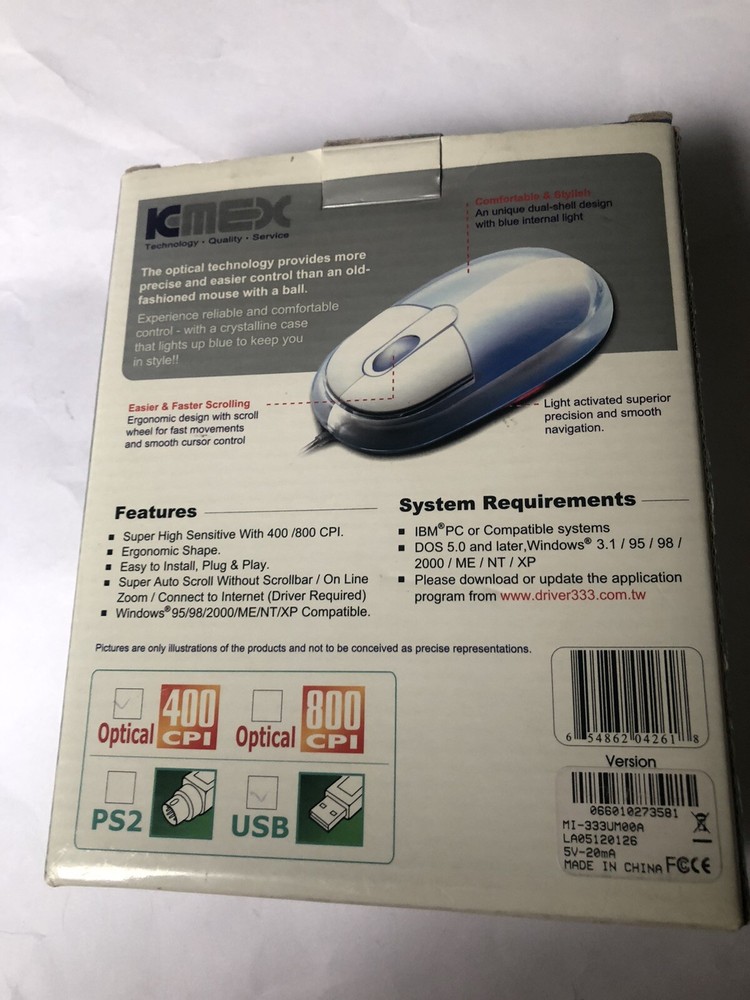 KMEX Computer Optical Mouse MO-i033 NEW