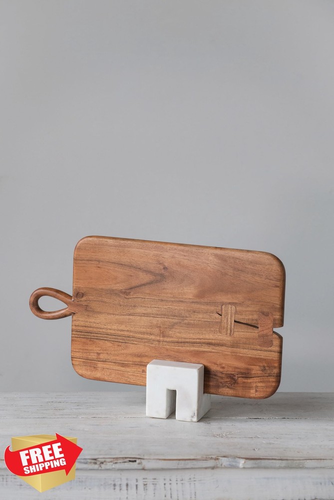 Creative Co-Op Marble Cookbook Stand White Contemporary