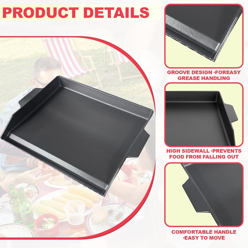 Universal Griddle Insert for Gas Grill, Cast Iron Flat Top Griddle for Stove ...
