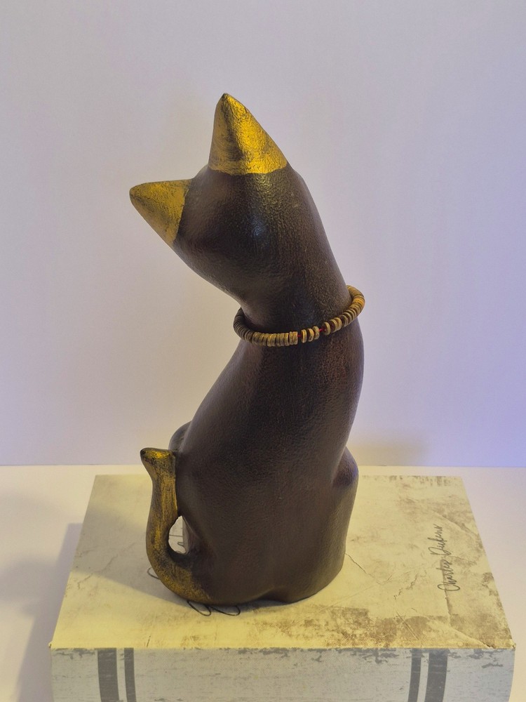 Ancient Egyptian Antique Goddess Bastet Cat Pharaoh Statue