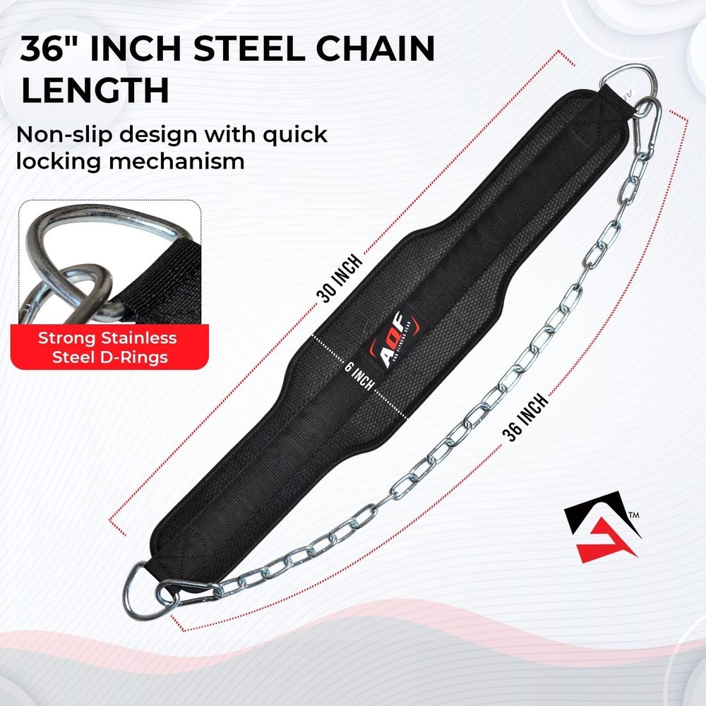 Ultimate Black Weightlifting Dip Belt for Pull-Ups and Squats - Durable & Safe