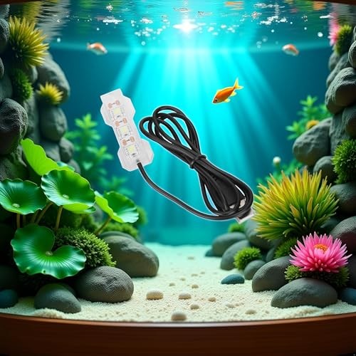 Blue Light Small Aquarium Led Light, Multicolor Led Fish Tank Light for