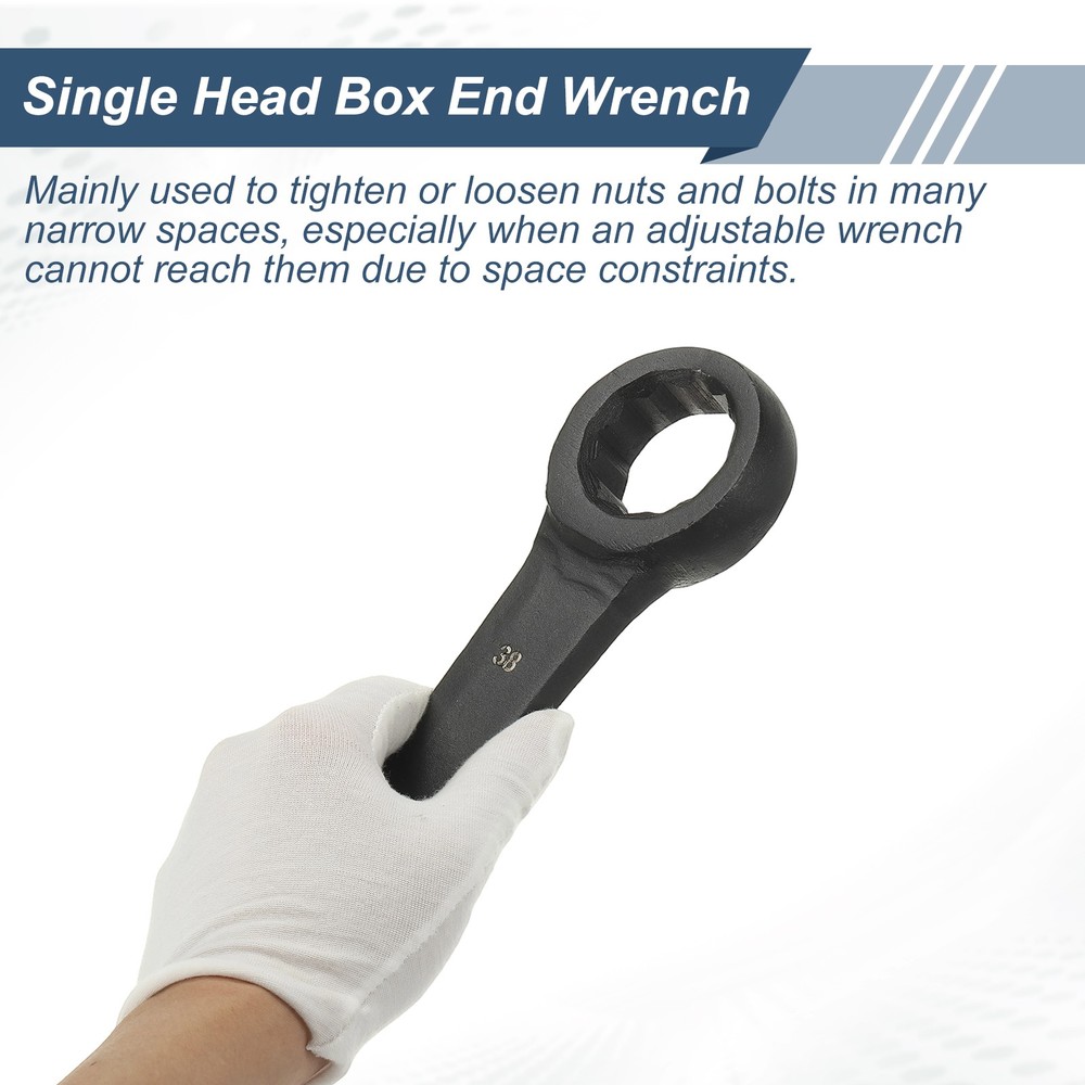 Single Head Box Wrench 80mm 45#Steel Spraying Straight Handle Box Wrenches