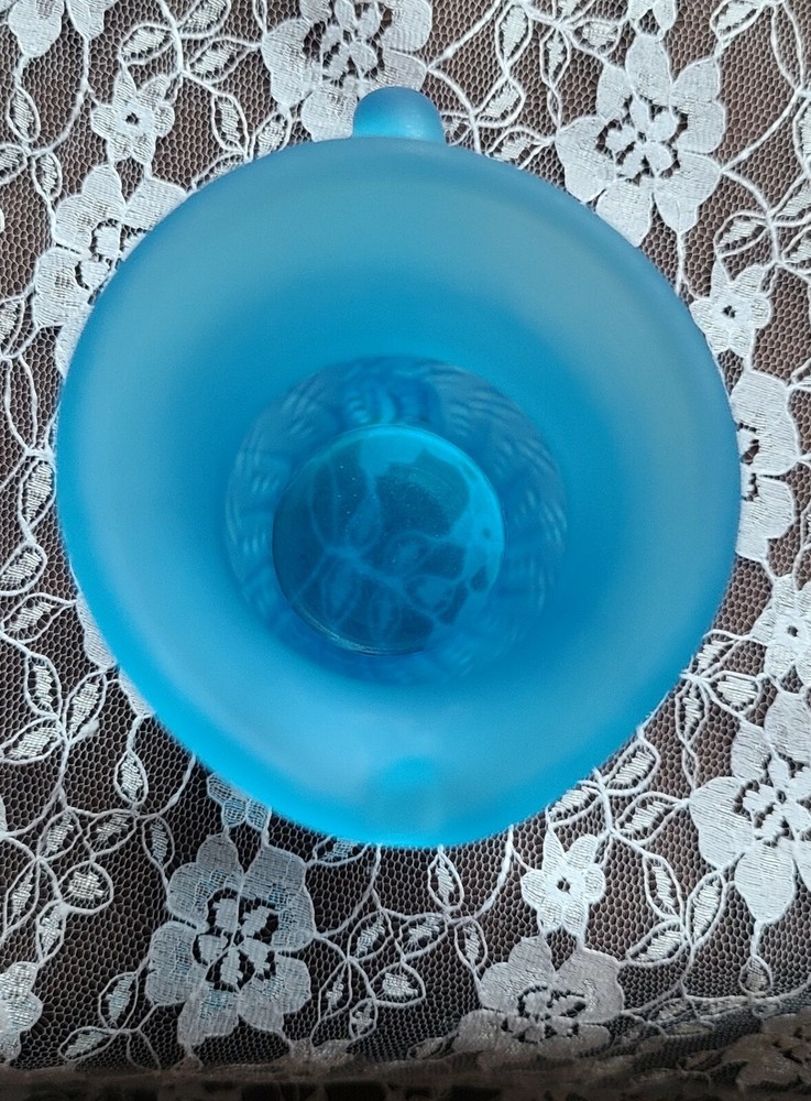 Pitcher Satin Blue Creamer Syrup Vintage