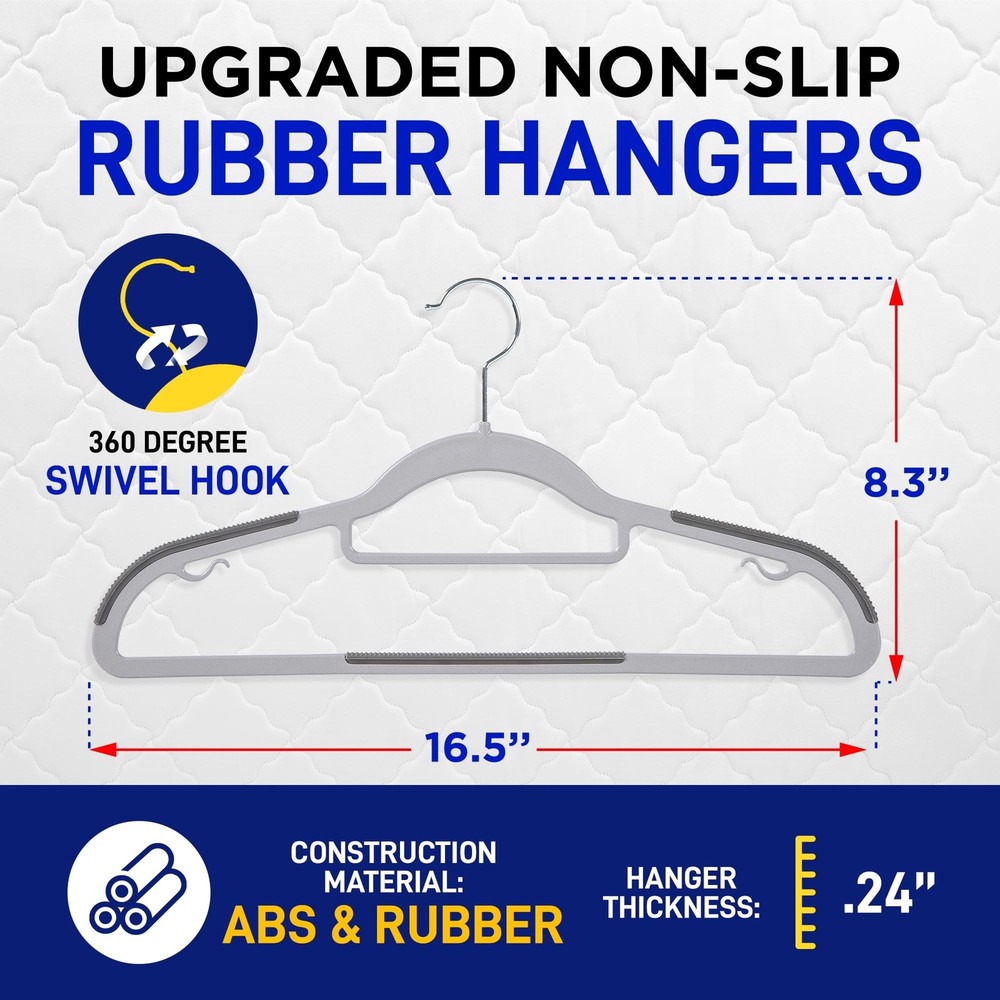 Plastic Clothes Hanger Set - 20 Pieces Versatile, Lightweight, Space-Saving, ...