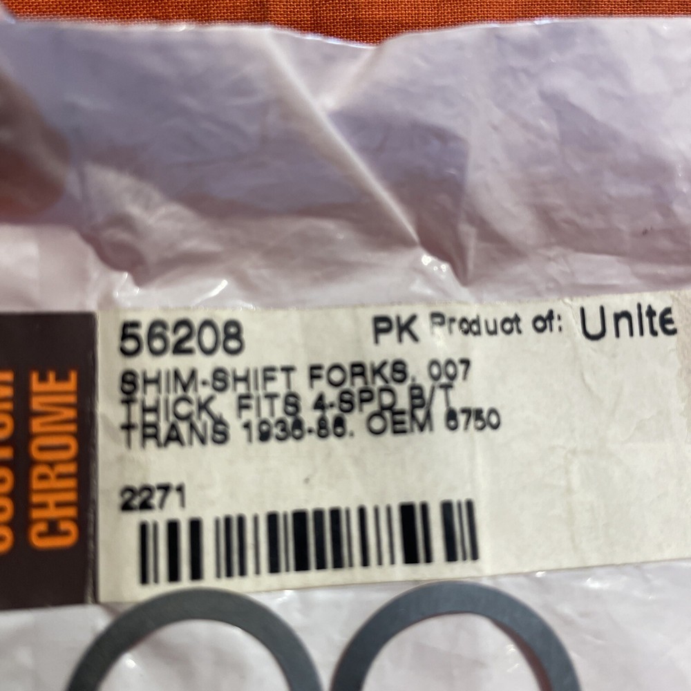 Custom Chrome .007 Shifter Fork Shim 2 pack OEM 6750 for Harley-Davidson
