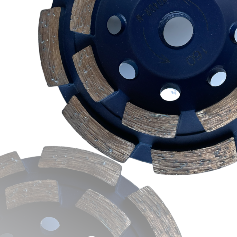 3 Pack 4" Diamond Double Row Cup Wheel Disc for Grinding Concrete Angle Grinders
