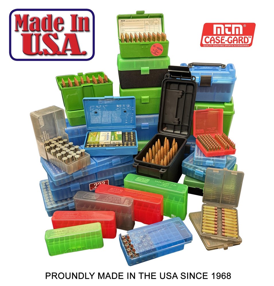MTM 100-Round Flip-Top Ammo Box 38/357 Caliber Green Stackable USA Made