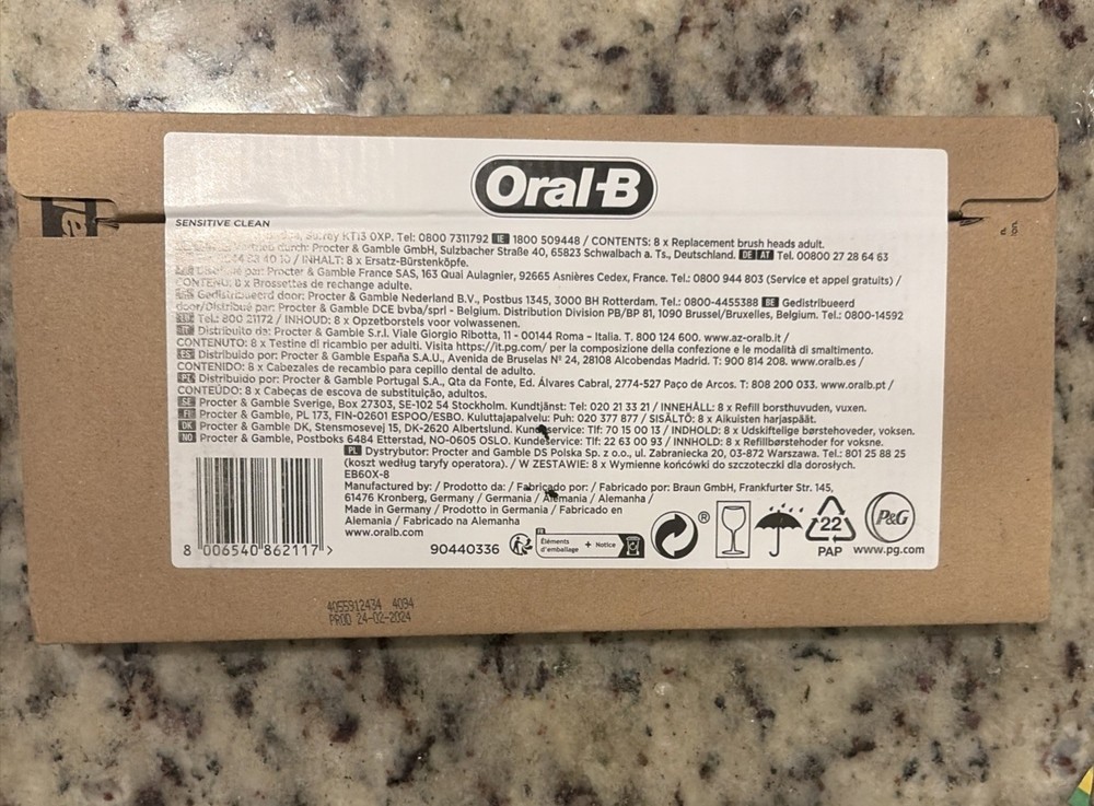 Oral-B Sensitive Clean Replacement Brush Heads - 8 Pack