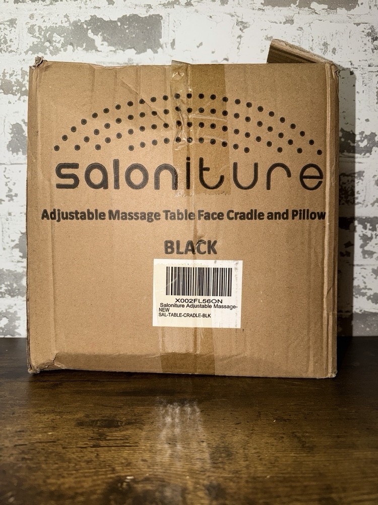 New in Box! Saloniture Adjustable Message Table Face Cradle + Pillow - Black