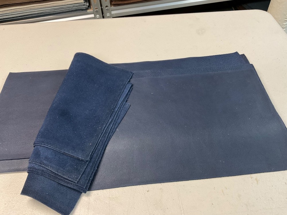 5 Navy leather panels 10.25”x 24”