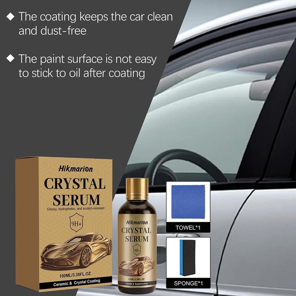 Ceramic Coating Agent, Crystal Serum Glossy, Hydrophobic& Scratch- Resistant HOT