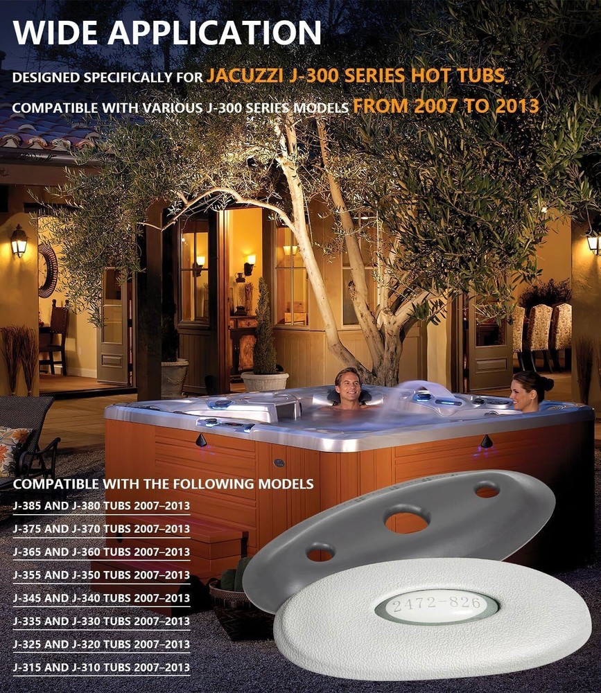 1PCS 2472-826 Oval Pillow Insert & Back Mount Replacement for Jacuzzi J-300 2007