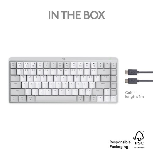 Logitech Master Series MX Mechanical Mini for Mac Wireless Keyboard - Pale Gray
