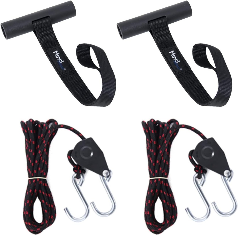 Mind and Action: 144-Inch Kayak Tie Down Straps with Adjustable Pulley Hooks