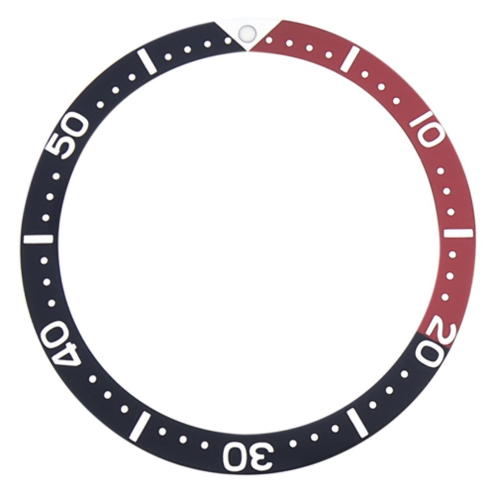 REPLACEMENT BEZEL INSERT BLACK/RED FOR WATCH 38MM X 31.50MM