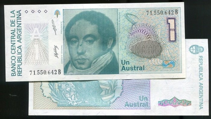 ARGENTINA，P323b，1-Austral，1985，UNC