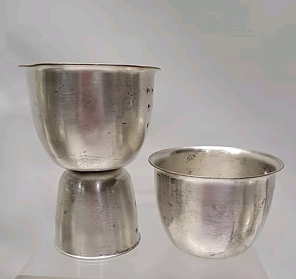 Napier Silver Plate Dual Dotted Jigger & 1 Single Jigger 1920s Art Deco