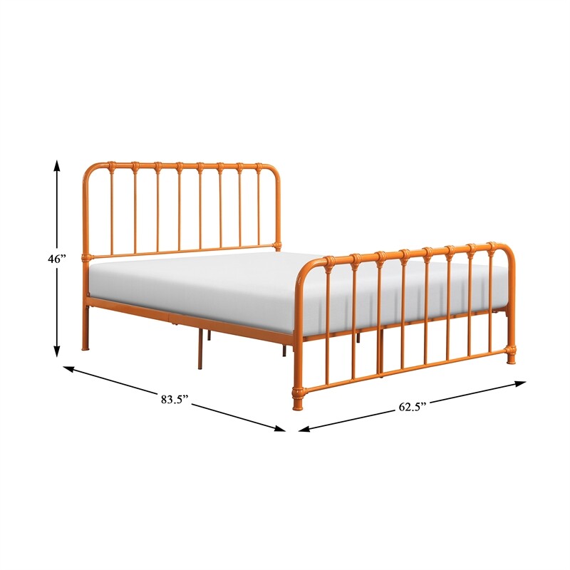 Lexicon Bethany Queen Metal Platform Bed in Orange
