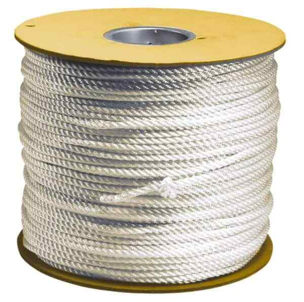 100' Max Length Polyester Solid Braid Rope 1/2" Diam, 562 Lb Capacity