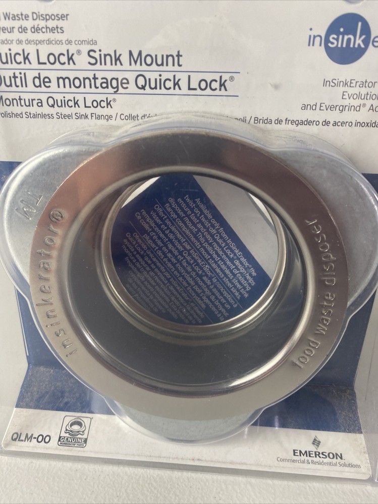 InSinkErator Sink Mount QLM-00 Chrome Quick Lock  Flange Food Waste Disposer