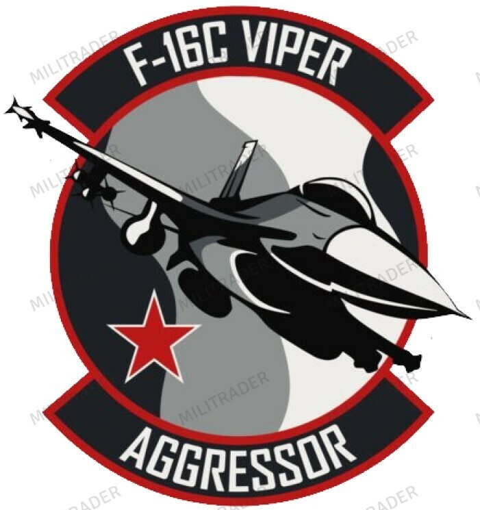 USAF F-16C Viper Fighter Aggressor Squadron 4" Decal