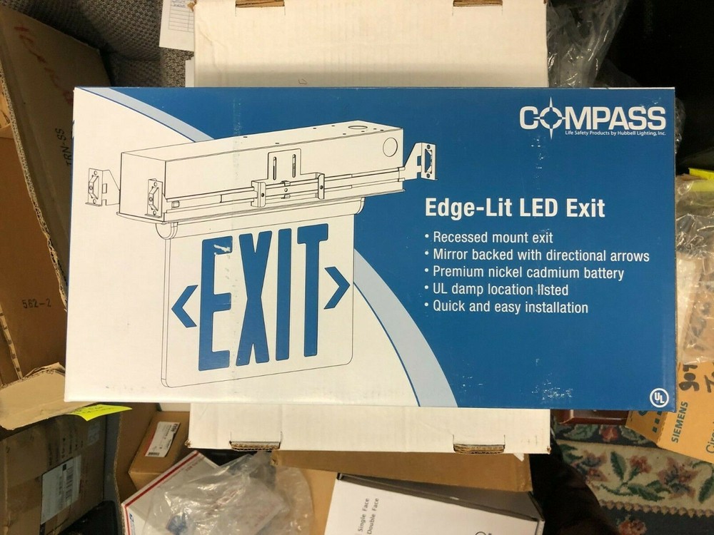 HUBBELL LIGHTING - DUAL-LITE CELR1RNE Edge-Lit Exit Sign,LED