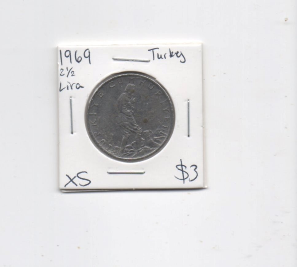 1969 Turkey 2 1/2 Lira