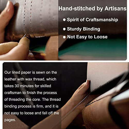 Leather Journal Notebook, 200 Sheets(400Pages) Kraft Brown Embossed leather