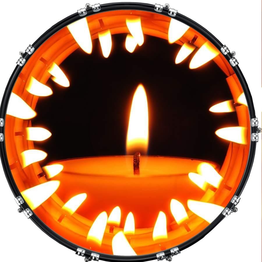 Custom 22" Kick Bass Drum Head Graphical Image Front Skin Candle Circle