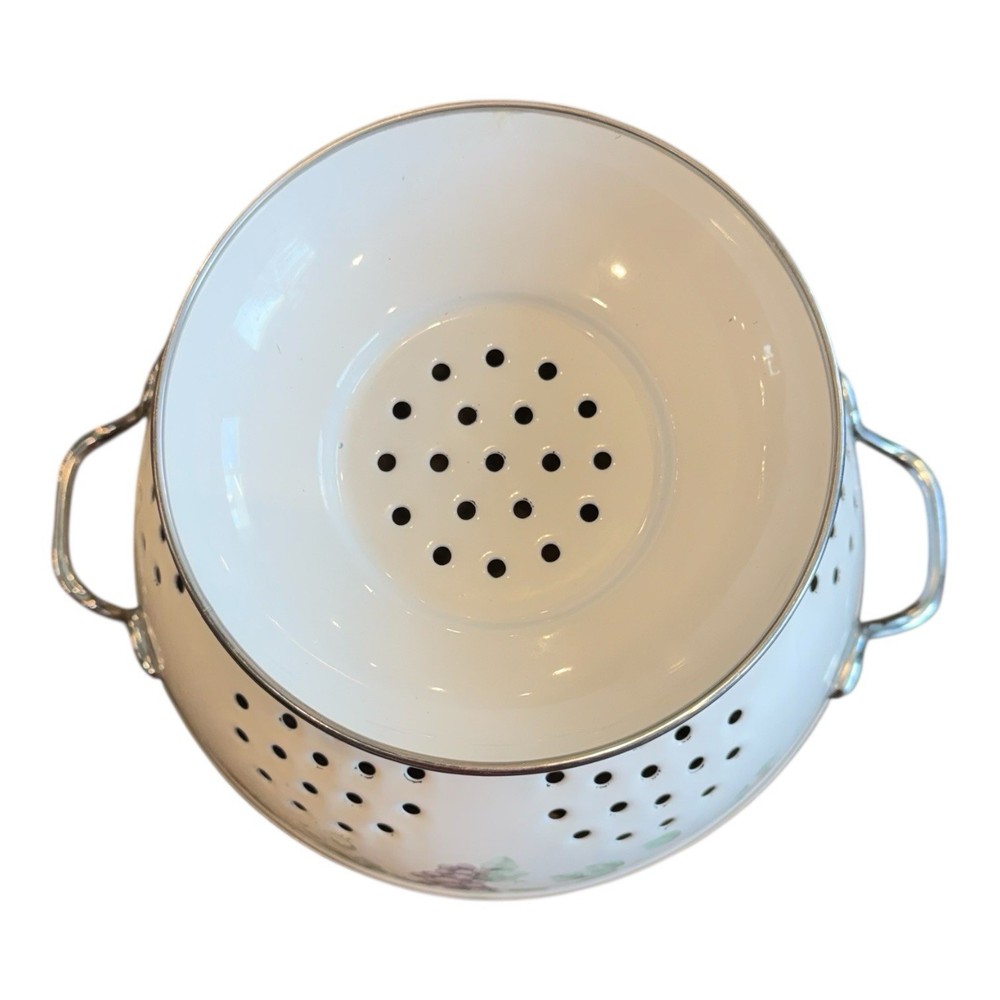 Enamel Pfaltzgraff Grapevine Colander Strainer Bowl