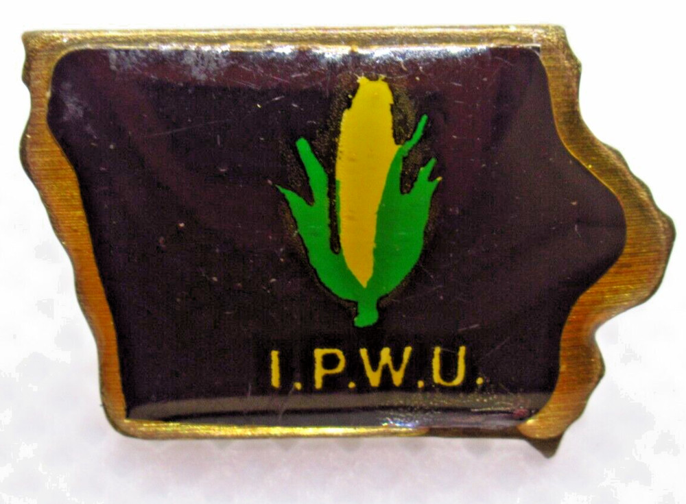 Iowa Postal Workers Union Lapel Pin IPWU State Outline Corn